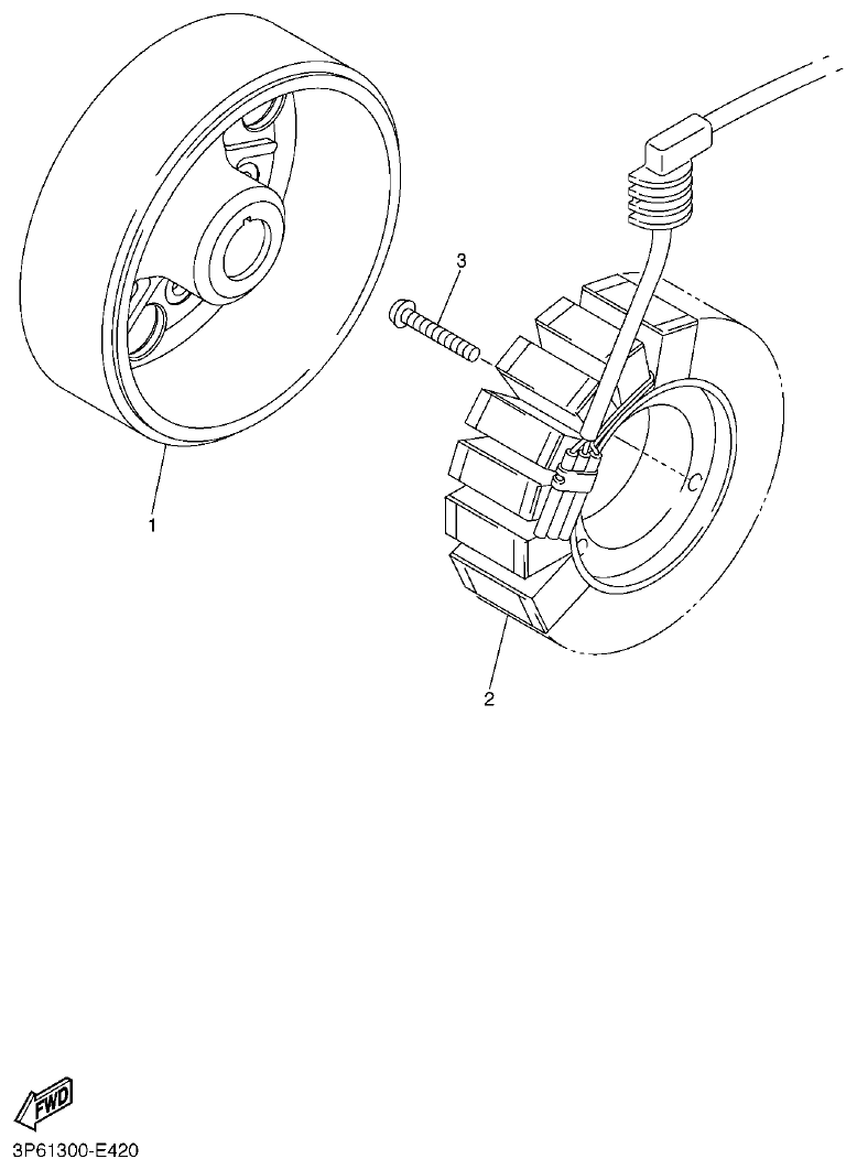 Yamaha FJR1300AP GENERATOR parts diagram