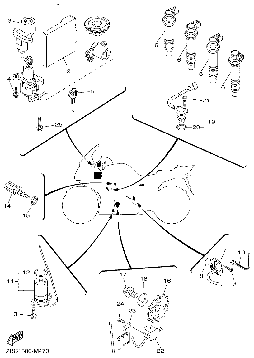 Yamaha FJR1300AP ELECTRICAL 1 parts diagram