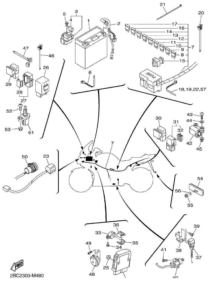 Yamaha FJR1300AP ELECTRICAL 2 parts diagram