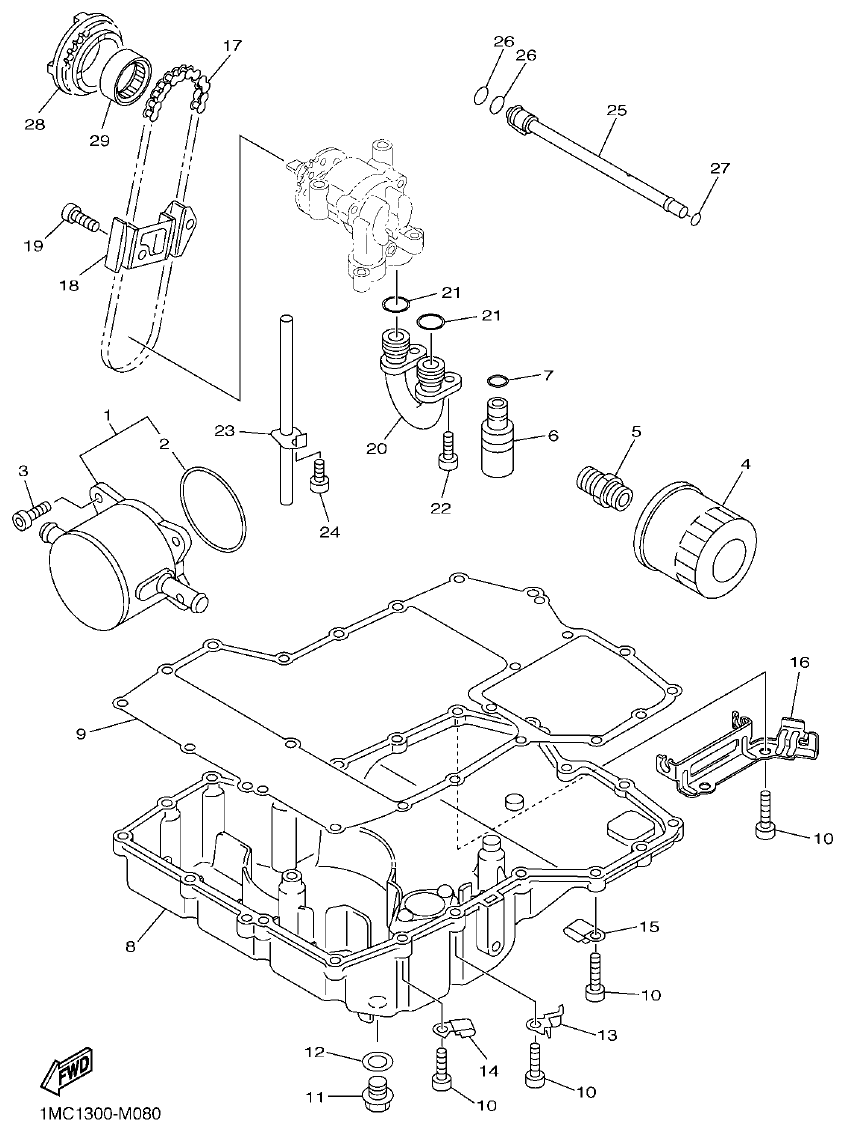 Yamaha FJR1300AP OIL COOLER parts diagram