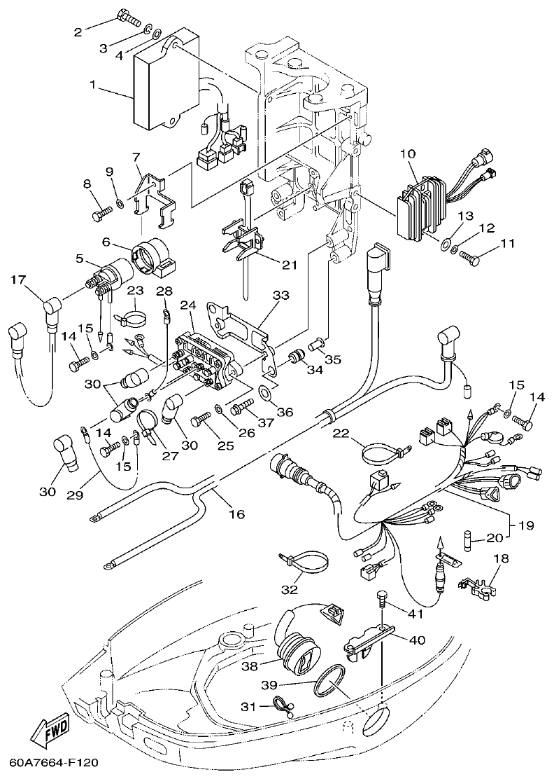Yamaha FT50C ELECTRICAL 2 parts diagram