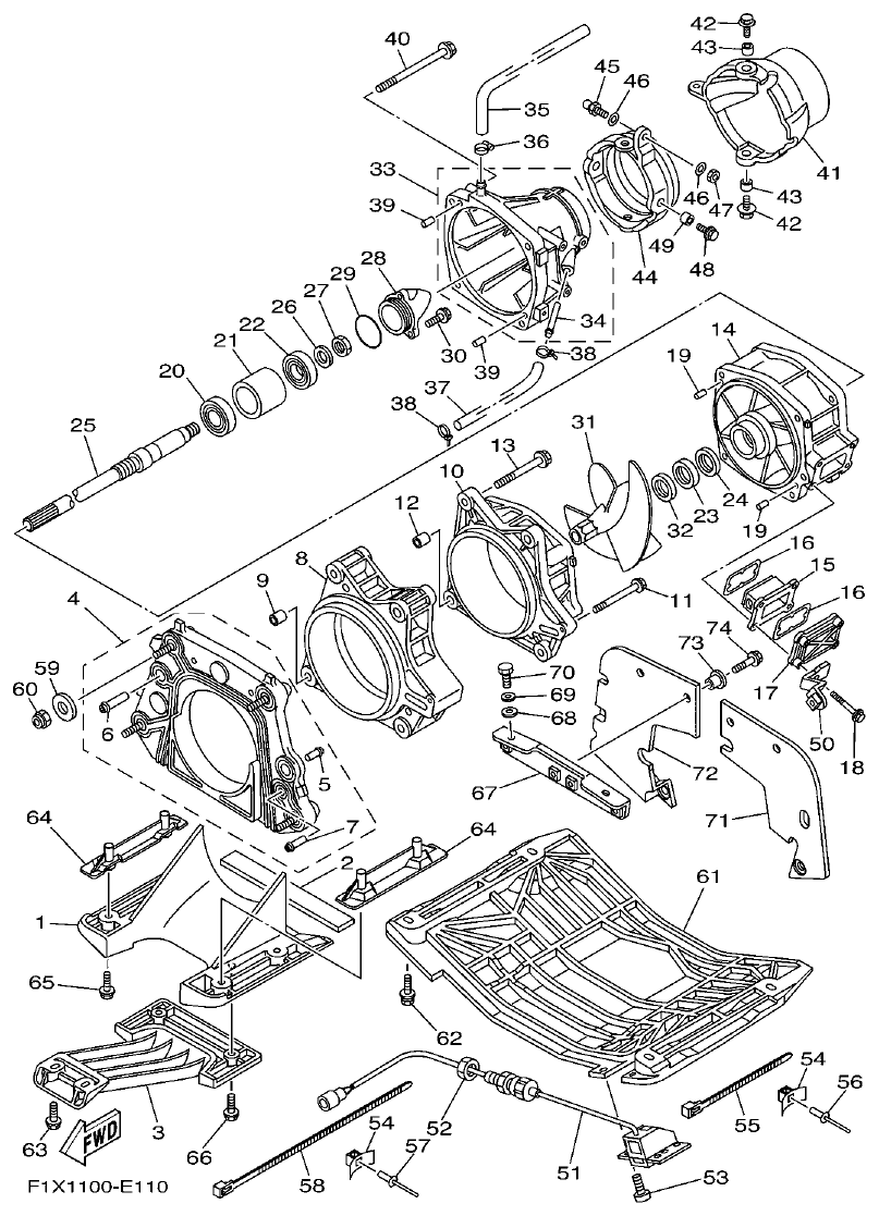 Yamaha FX11 JET UNIT 1 parts diagram