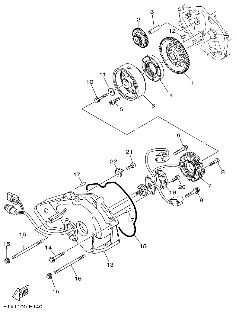 Yamaha FX11 GENERATOR parts diagram