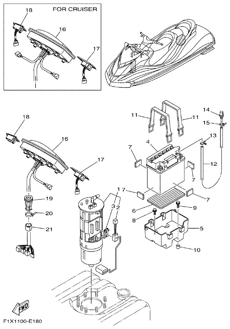 Yamaha FX11 ELECTRICAL 3 parts diagram