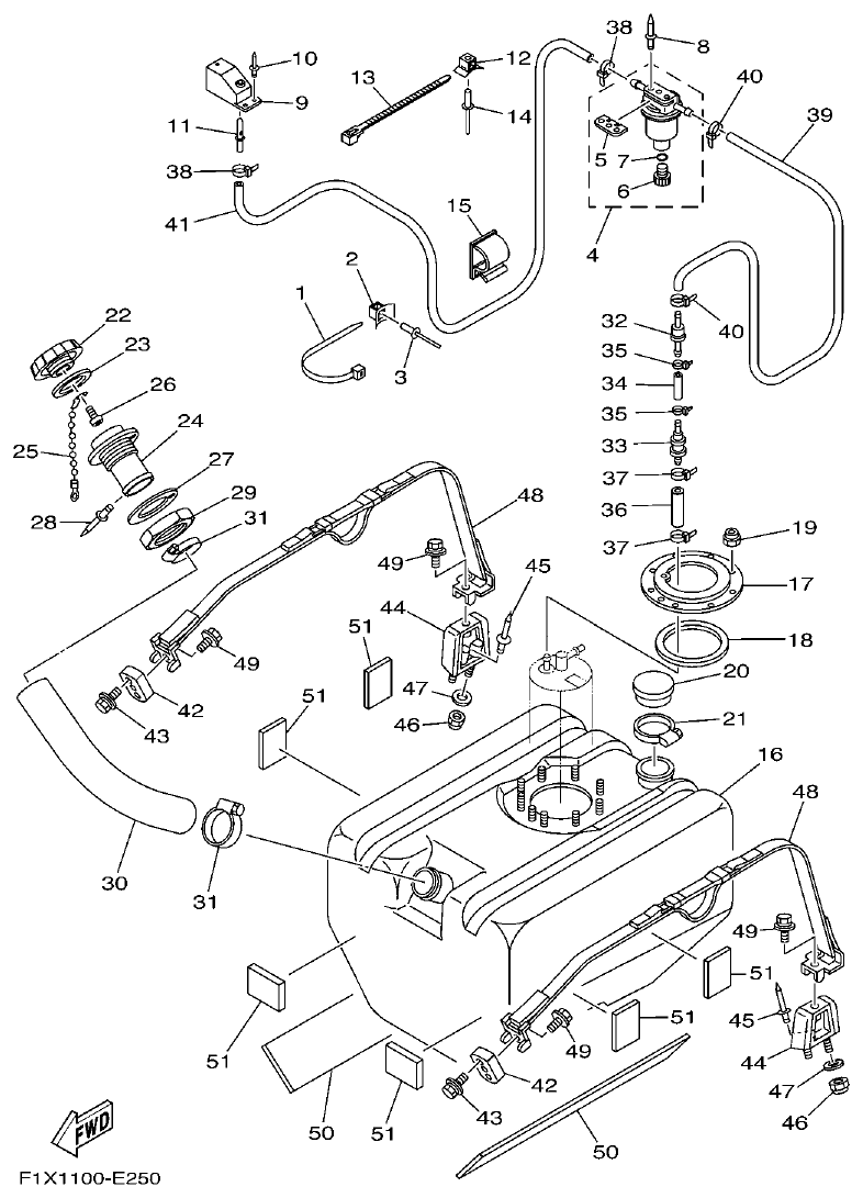 Yamaha FX11 FUEL TANK parts diagram