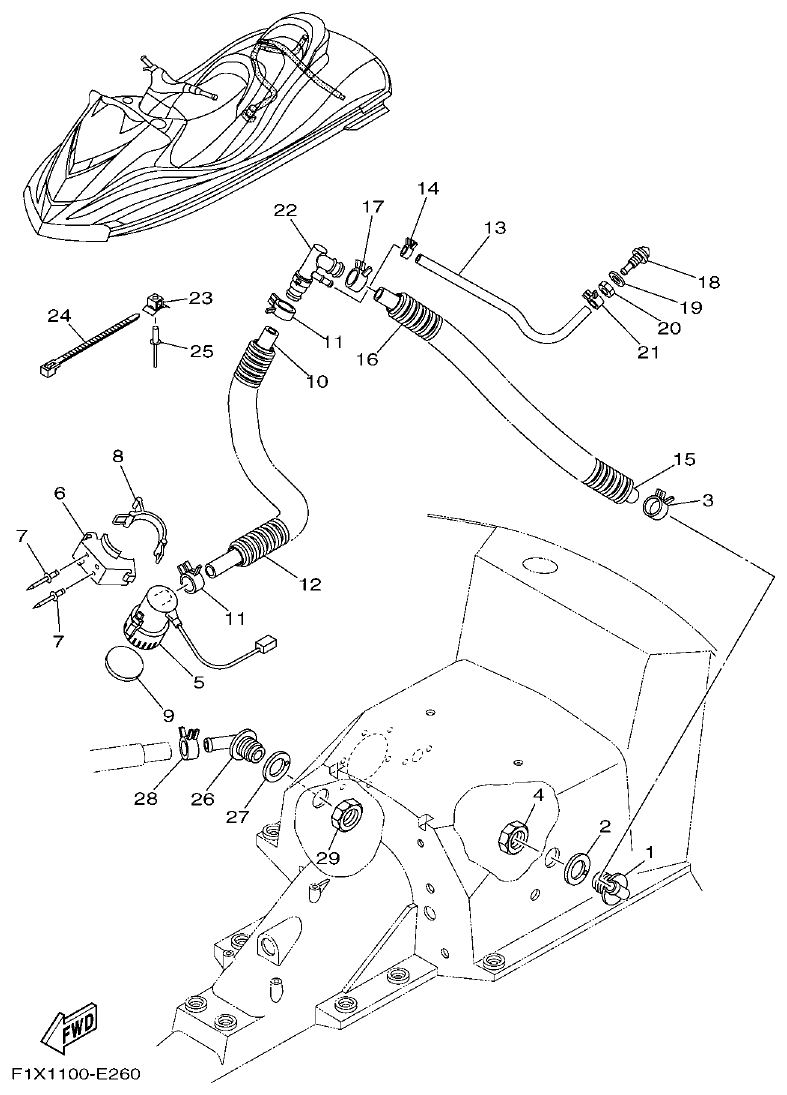 Yamaha FX11 BILGE PUMP parts diagram
