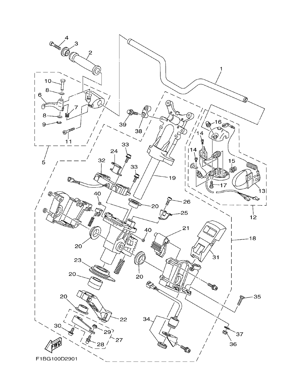 Yamaha FX11 STEERING 1 parts diagram