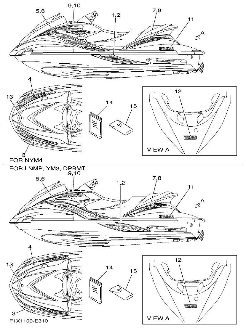 Yamaha FX11 GRAPHICS parts diagram