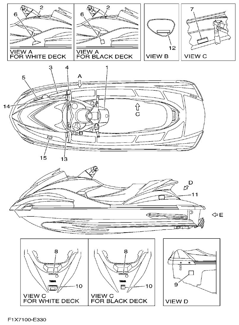 Yamaha FX11 IMPORTANT LABELS 2 parts diagram