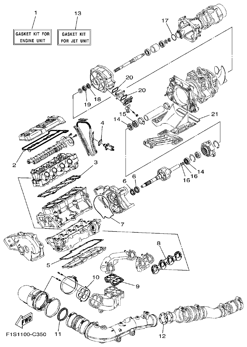 Yamaha FX11 REPAIR KIT 1 parts diagram