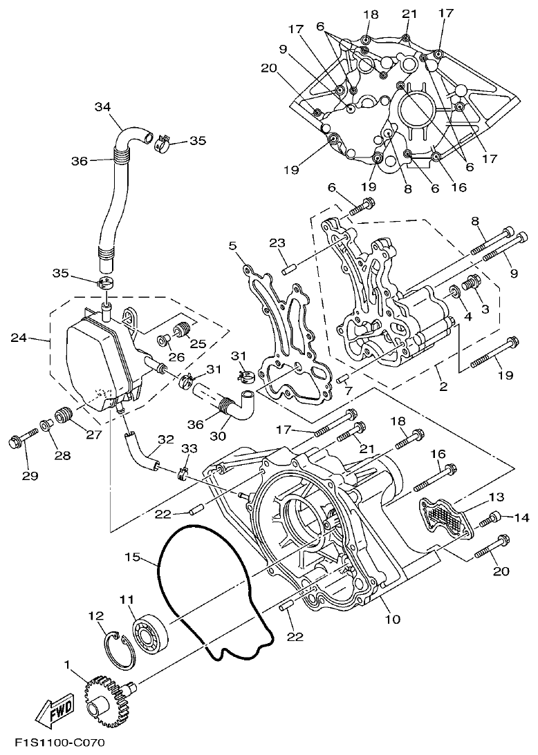 Yamaha FX11 OIL PUMP parts diagram