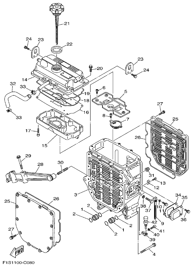 Yamaha FX11 OIL COOLER parts diagram
