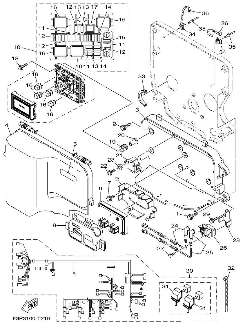 Yamaha F2WB ELECTRICAL 1 parts diagram