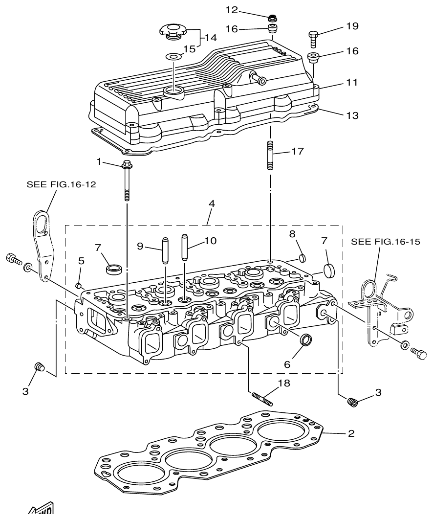 Yamaha ME372STIP1 CYLINDER HEAD parts diagram