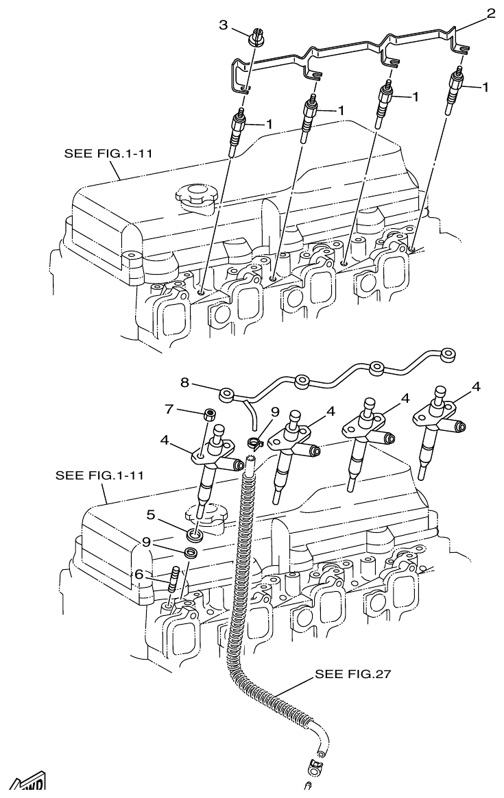 Yamaha ME372STIP1 GLOW PLUG parts diagram