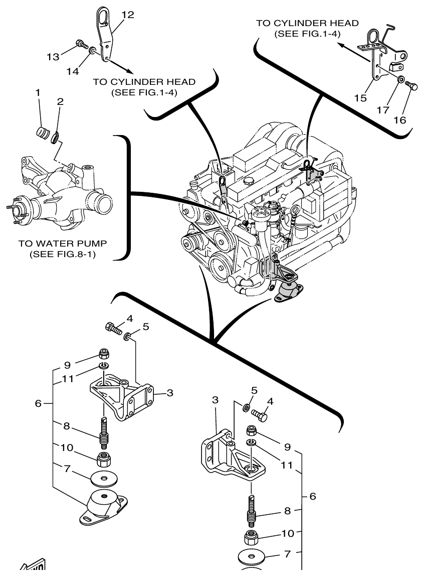 Yamaha ME372STIP1 MOUNTING parts diagram