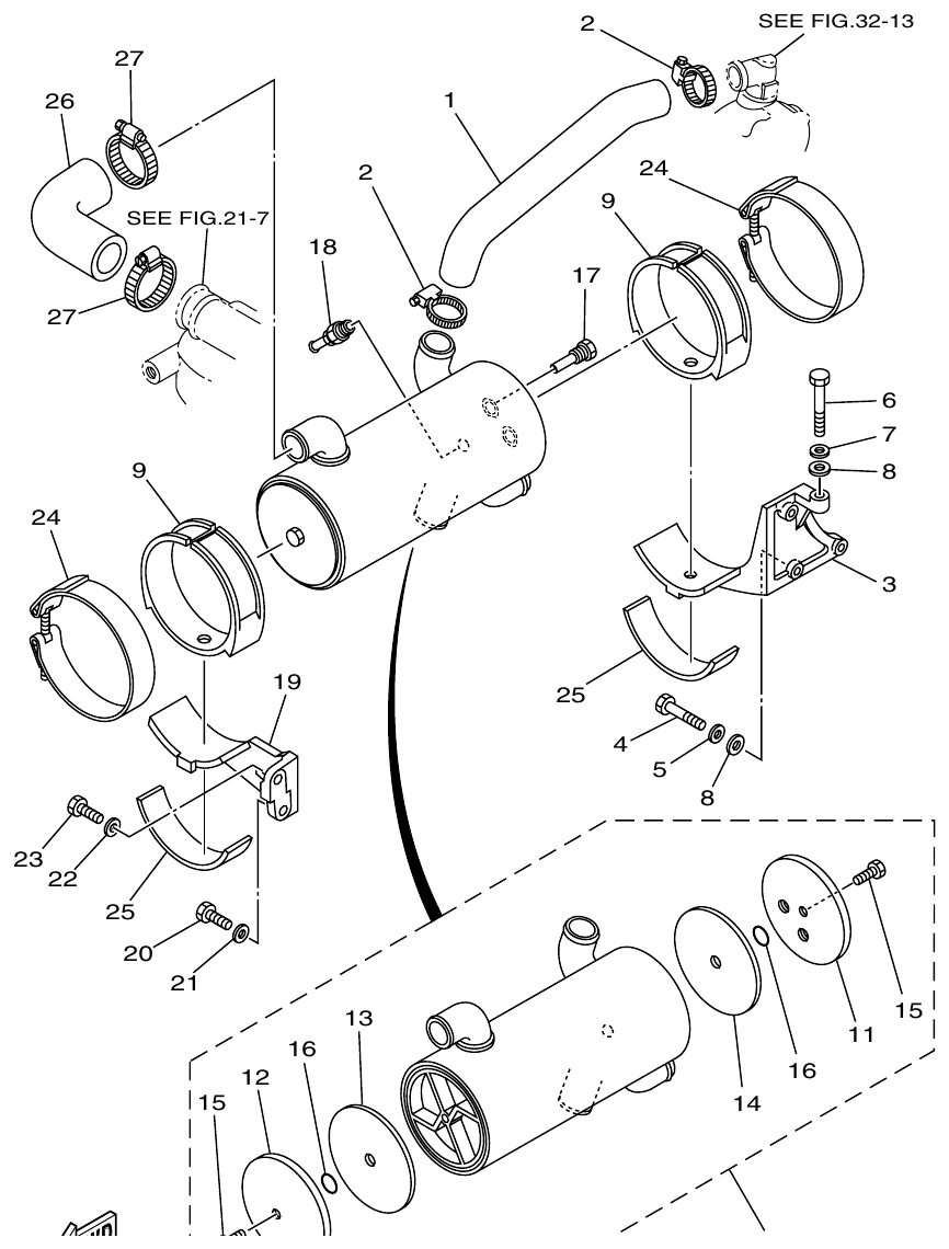 Yamaha ME372STIP1 WATER COOLER parts diagram