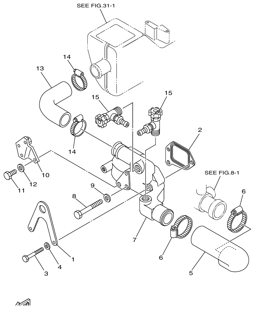 Yamaha ME372STIP1 WATER COOLER 2 parts diagram