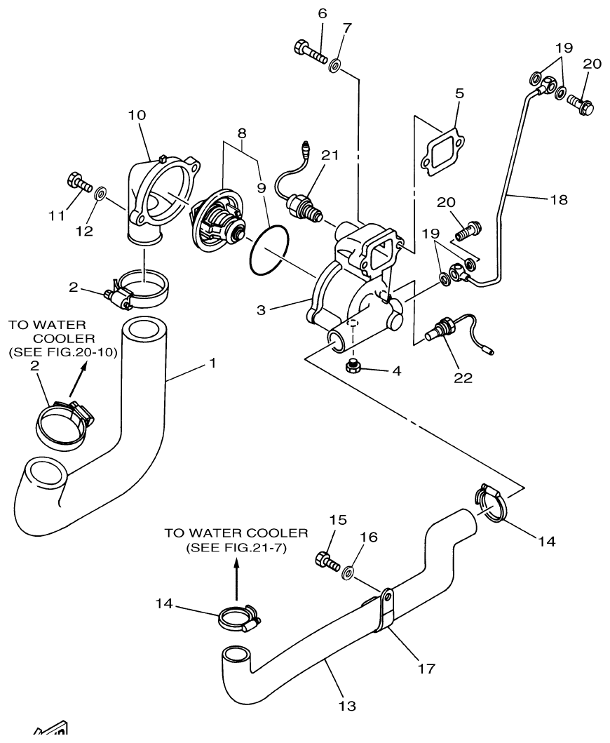 Yamaha ME372STIP1 WATER COOLER 3 parts diagram
