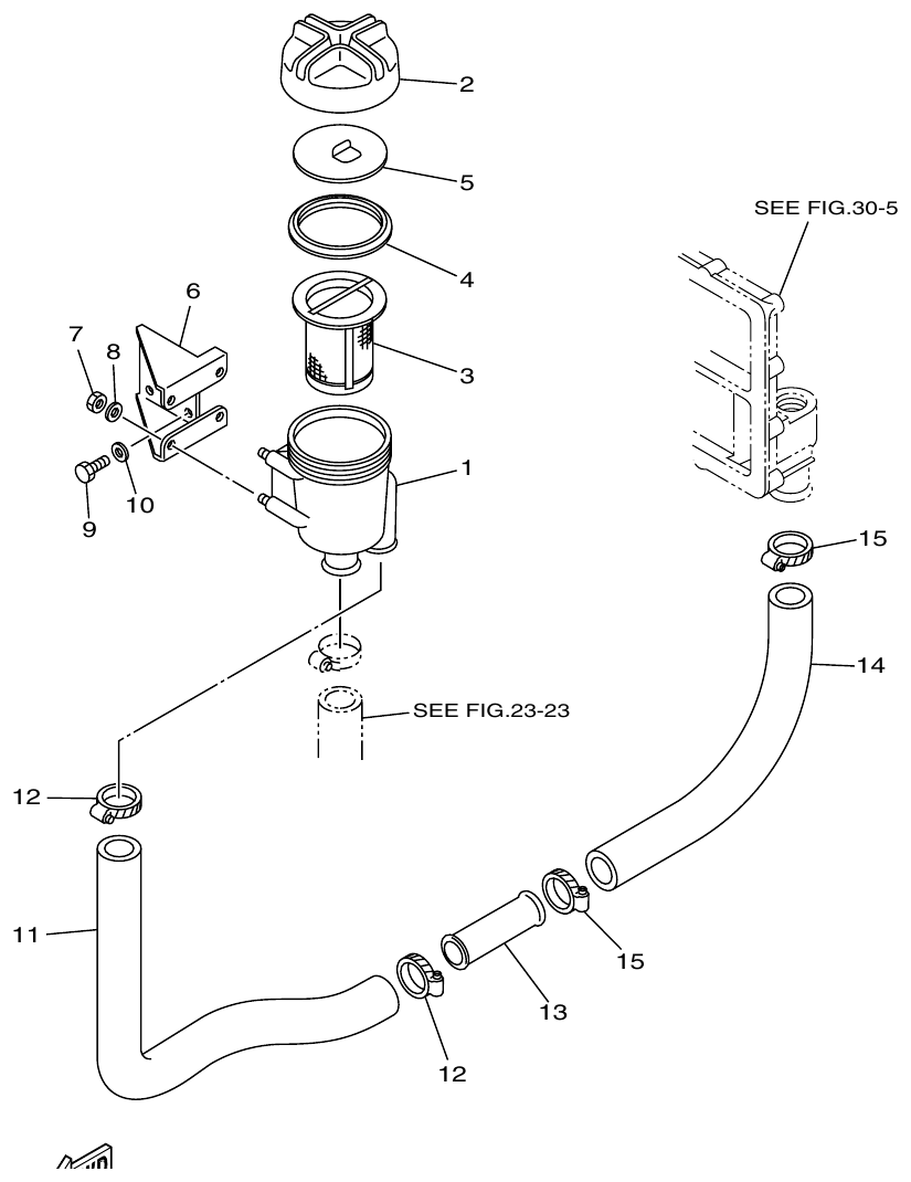 Yamaha ME372STIP1 WATER FILTER parts diagram