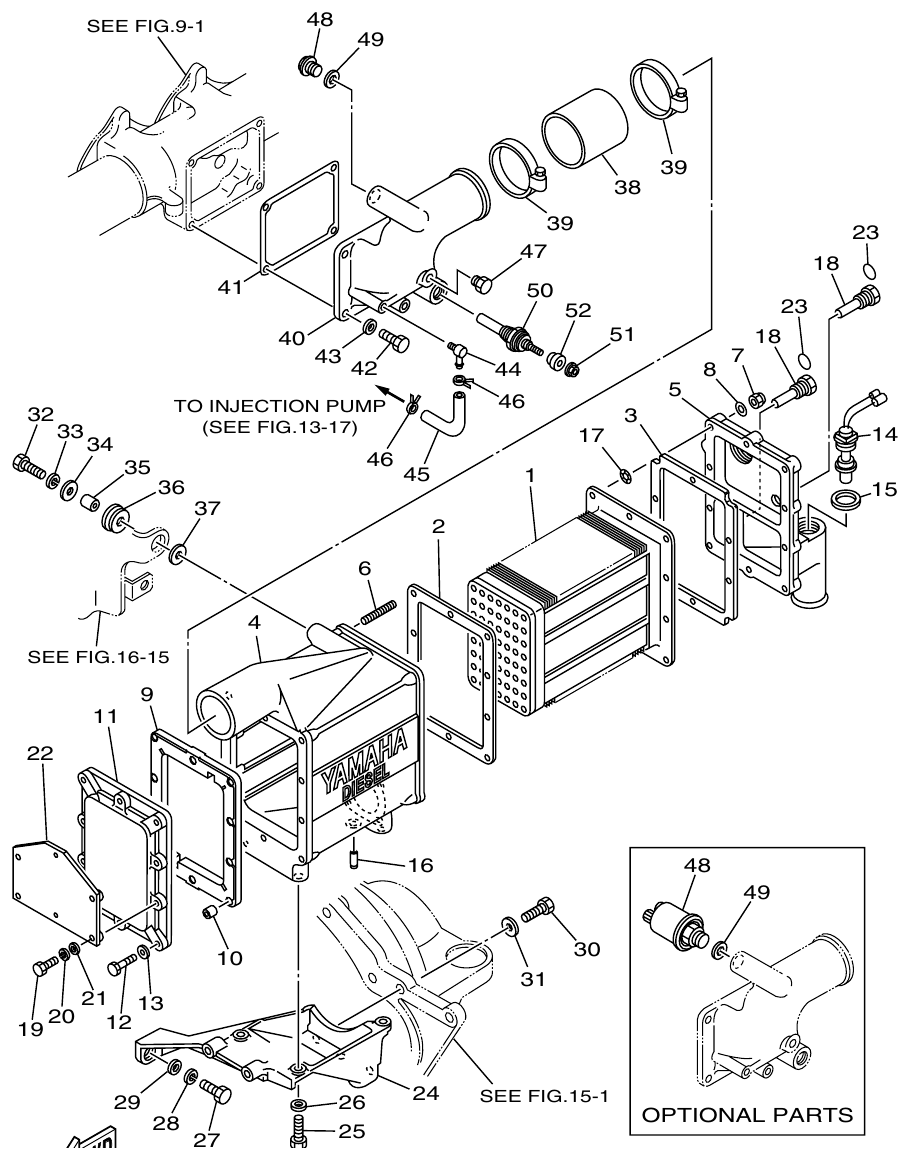 Yamaha ME372STIP1 AIR COOLER parts diagram