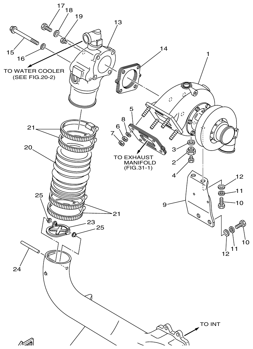 Yamaha ME372STIP1 EXHAUST 2 parts diagram