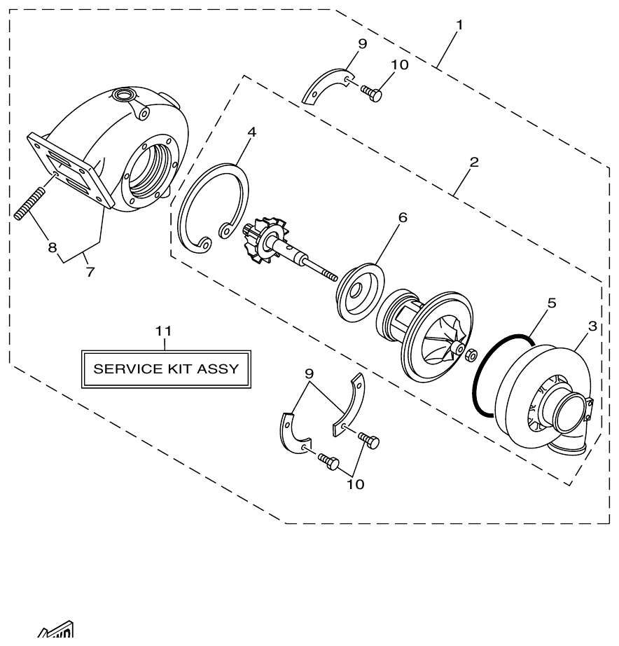 Yamaha ME372STIP1 TURBO SUPERCHARGER ASSY parts diagram