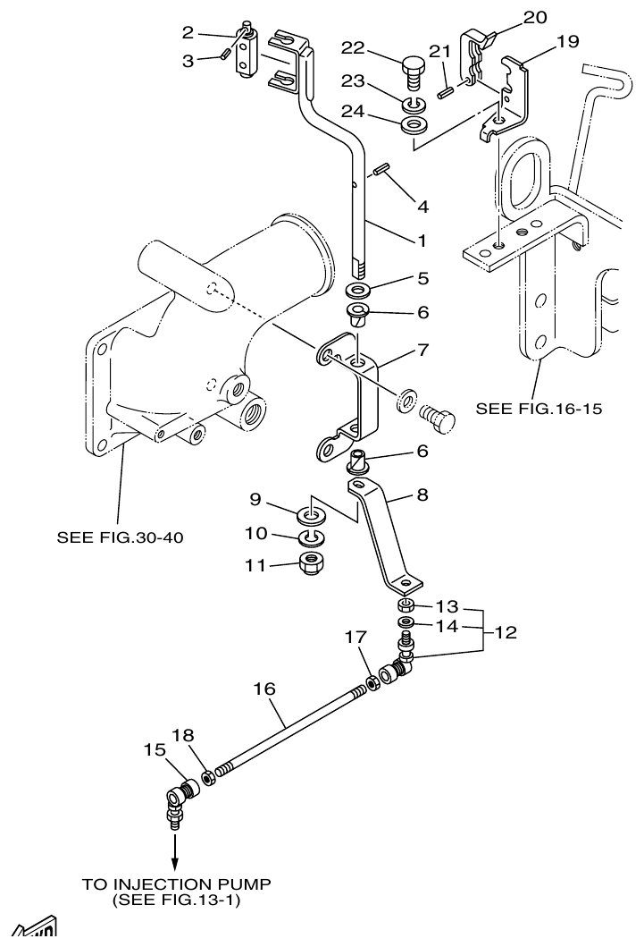 Yamaha ME372STIP1 THROTTLE CONTROL ATTACHMENT parts diagram
