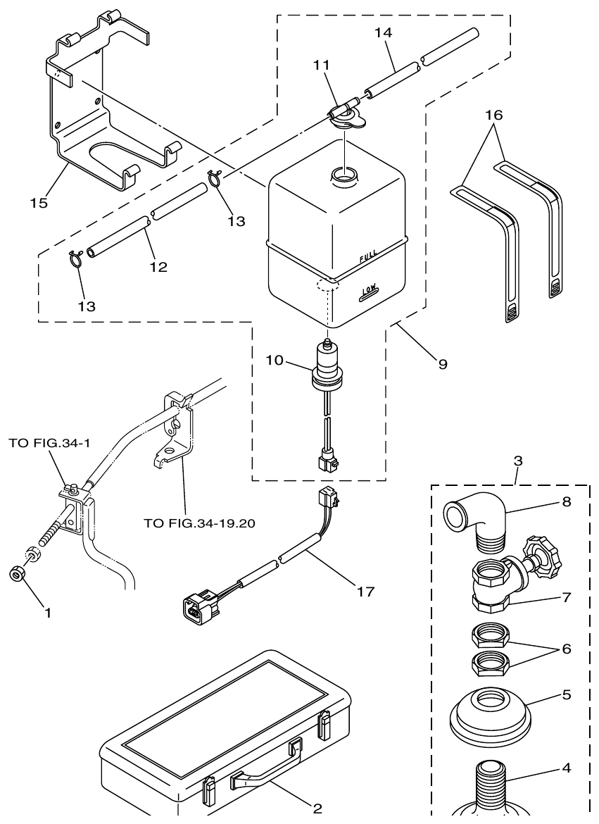 Yamaha ME372STIP1 RESERVE TANK parts diagram