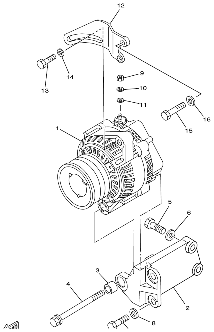 Yamaha ME372STIP1 GENERATOR parts diagram