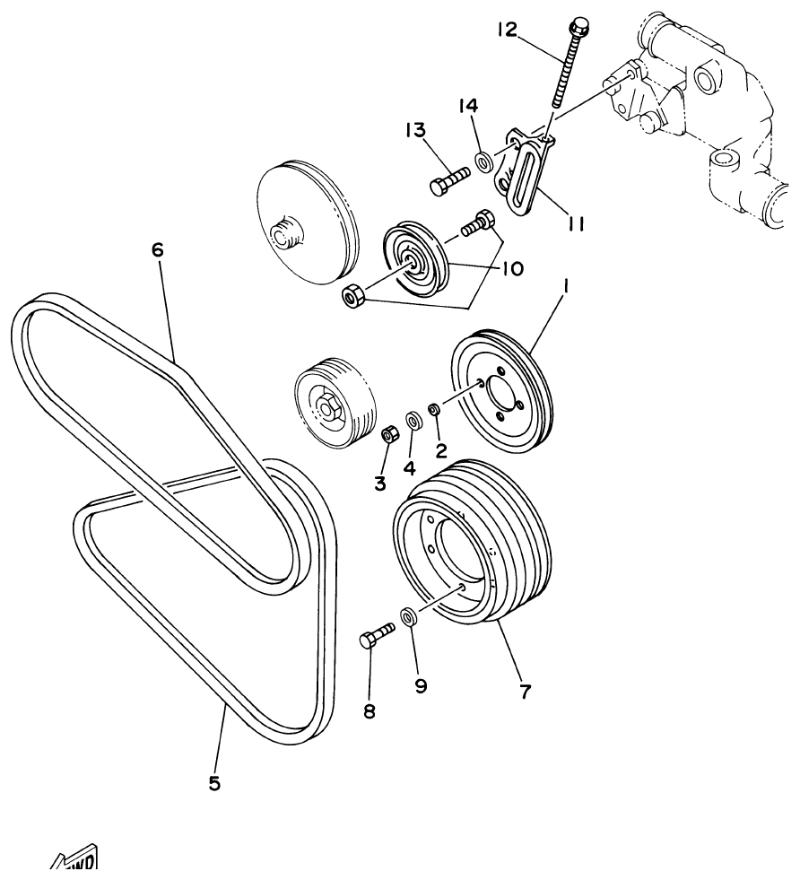 Yamaha ME372STIP1 PULLEYS & BELTS parts diagram