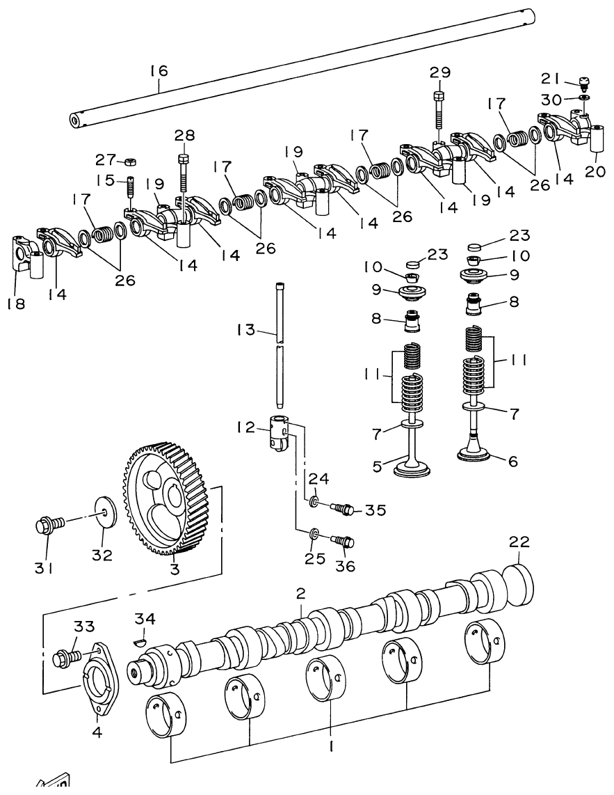 Yamaha ME372STIP1 CAMSHAFT & VALVE parts diagram
