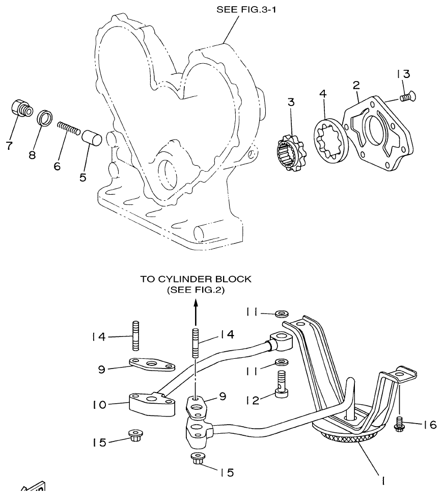 Yamaha ME372STIP1 OIL PUMP parts diagram