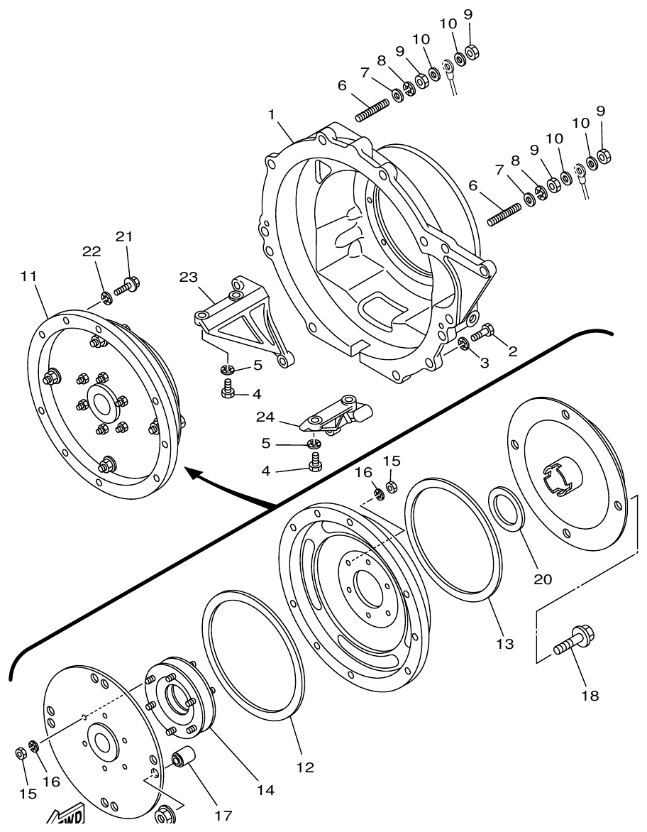 FIG. 14 — FLYWHEEL HOUSING 2 (ME421DTIP1/DTIP2)