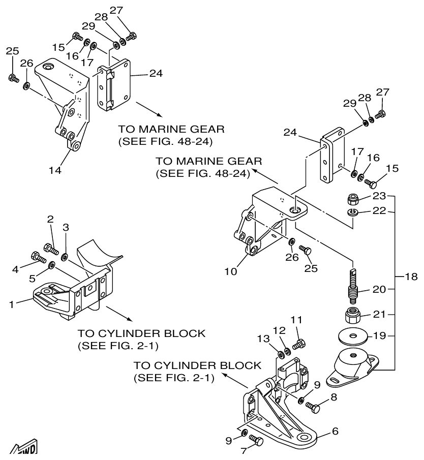 Yamaha ME421STI MOUNTING 2 (ME421DTIP1/DTIP2) parts diagram