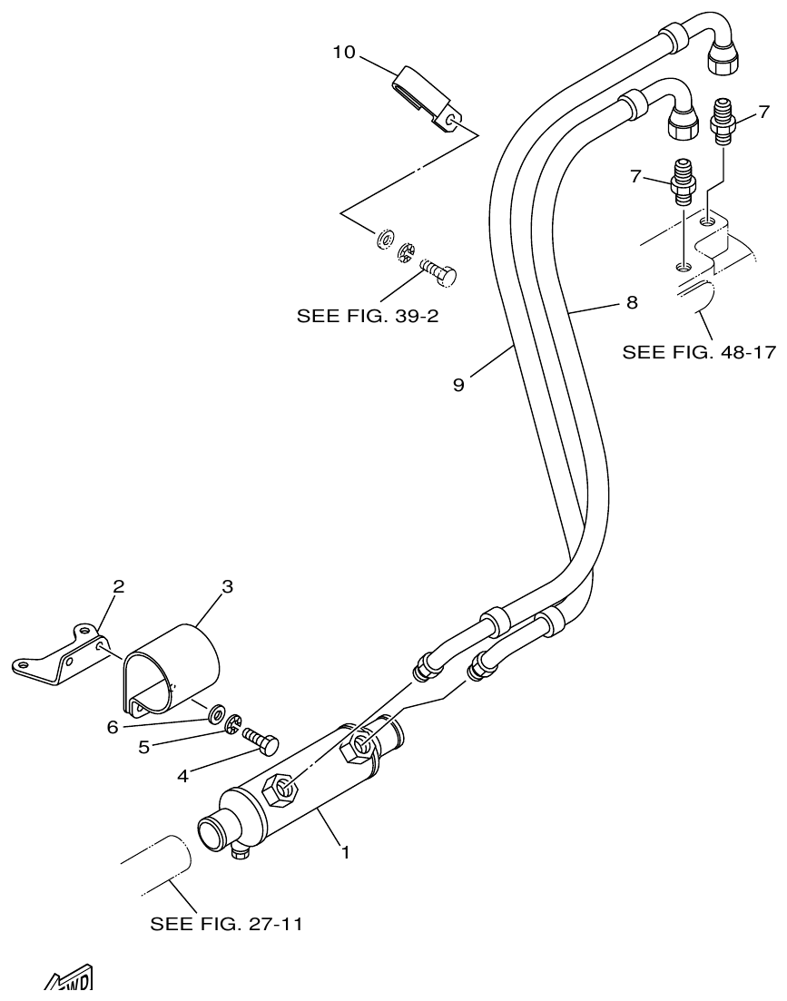 Yamaha ME421STI OIL COOLER 2 (ME421DTIP1/DTIP2) parts diagram
