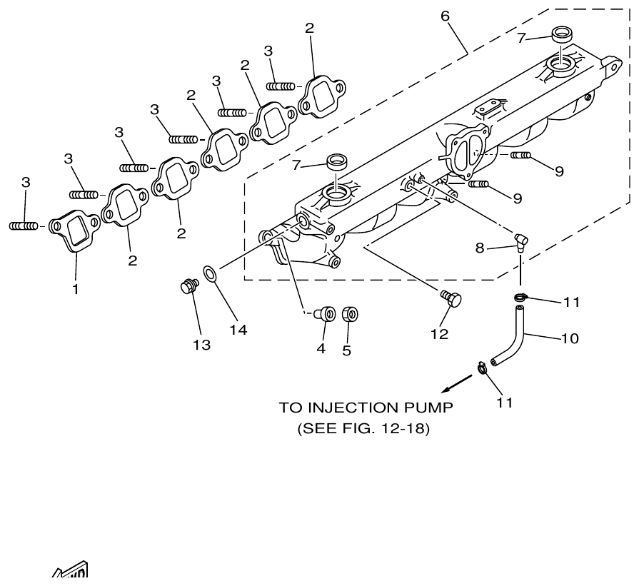 Yamaha ME421STI INTAKE MANIFOLD parts diagram