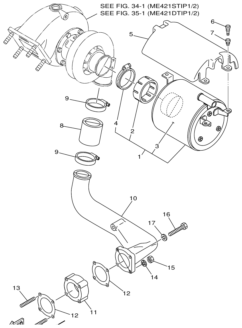 Yamaha ME421STI AIR CLEANER parts diagram