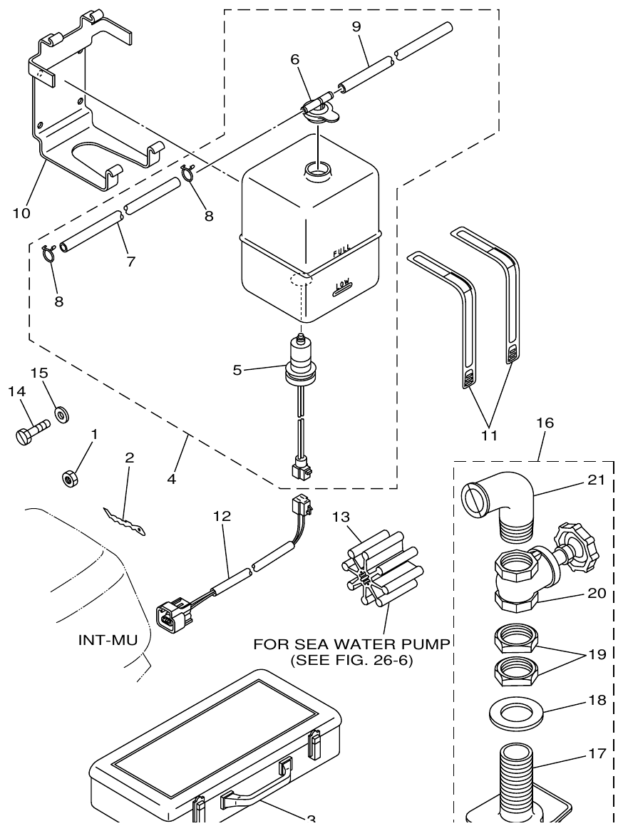 Yamaha ME421STI RESERVE TANK. TOOL parts diagram