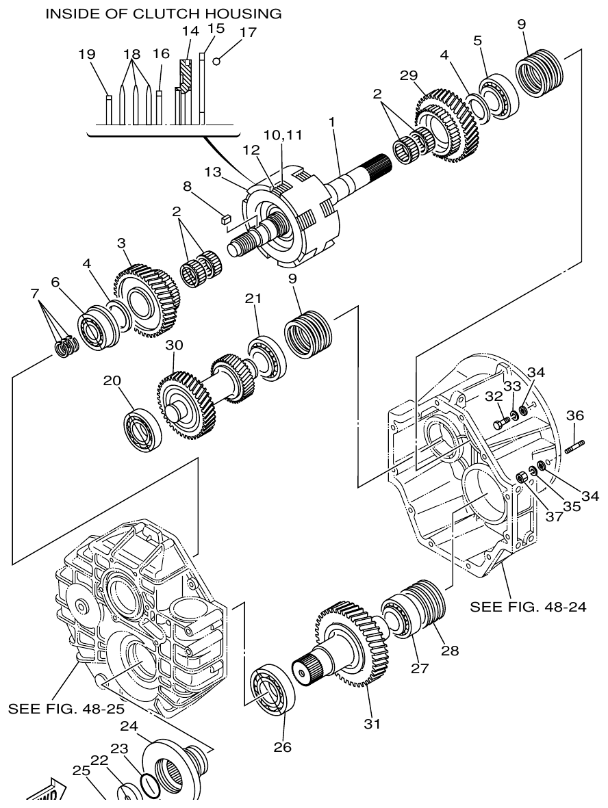 Yamaha ME421STI TRANSMISSION 2 (ROTATION & REDUCTION:ME421DTIP1/DTIP2) parts diagram