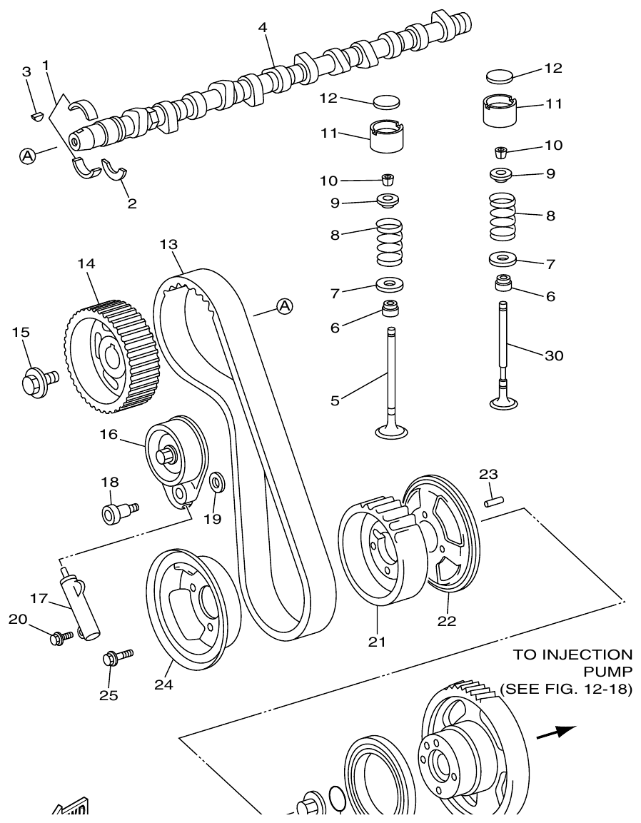 Yamaha ME421STI CAMSHAFT. VALVE parts diagram