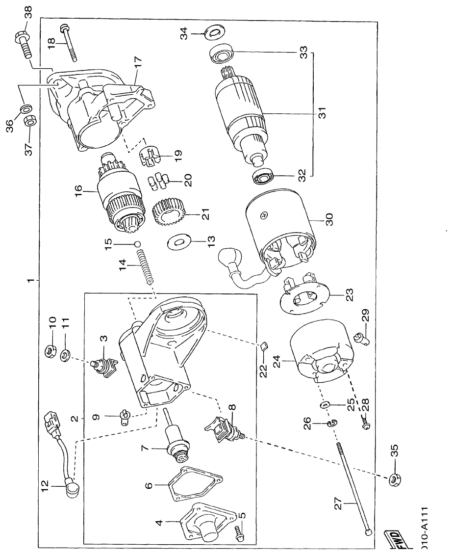 Yamaha ME432STIP1 STARTING MOTOR parts diagram