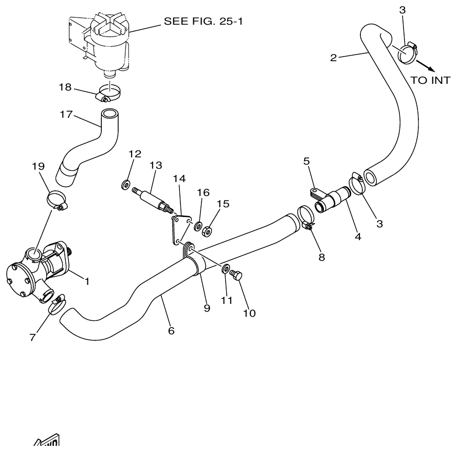 Yamaha ME432STIP1 SEA WATER PUMP 1 parts diagram