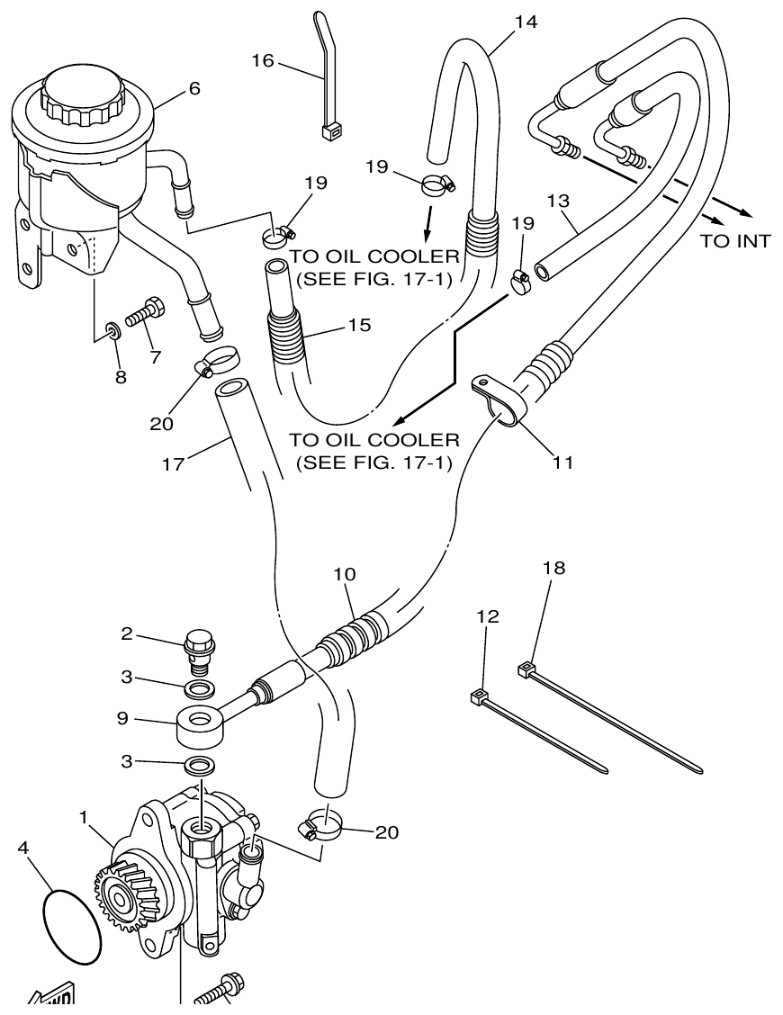 Yamaha ME432STIP1 POWER STEERING OIL PUMP parts diagram