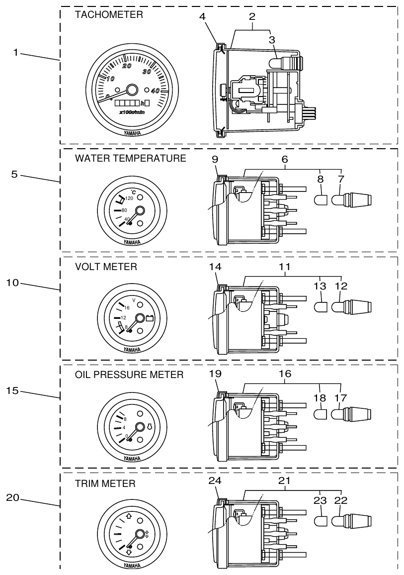 Yamaha ME432STIP1 METER parts diagram