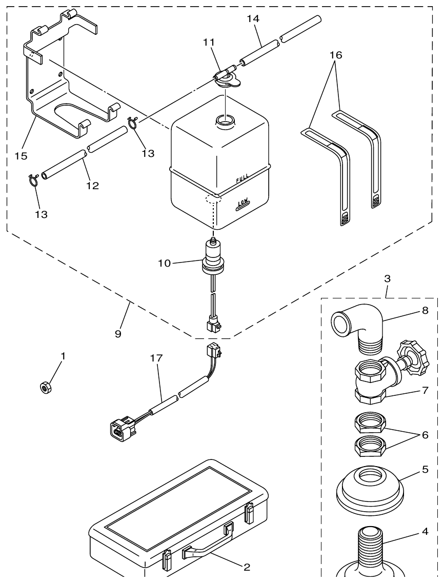 Yamaha ME432STIP1 RESERVE TANK parts diagram