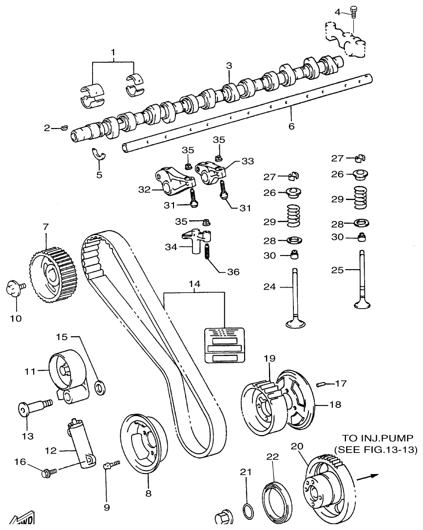 Yamaha ME432STIP1 CAMSHAFT & VALVE parts diagram