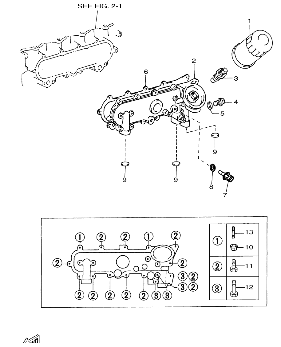 Yamaha ME432STIP1 OIL FILTER & COOLER parts diagram