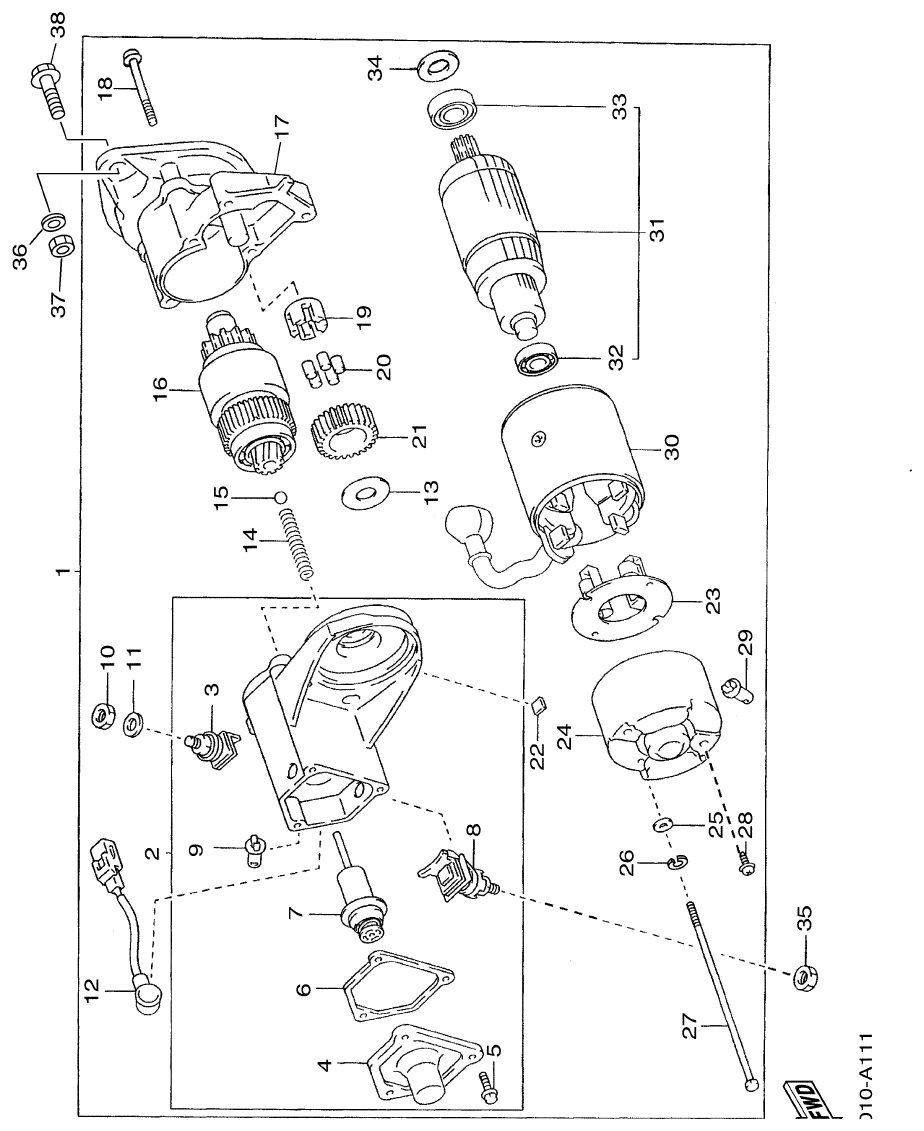 Yamaha ME432STIP2 STARTING MOTOR parts diagram