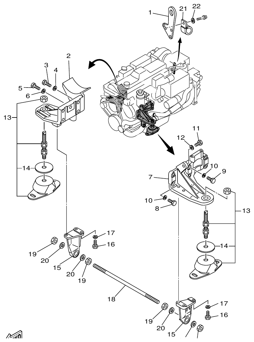 Yamaha ME432STIP2 MOUNTING parts diagram
